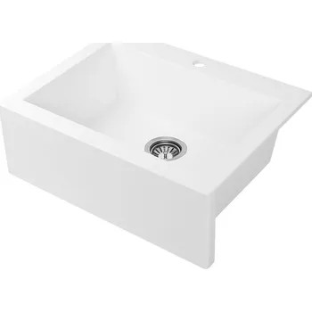 Laveo Komodo, 1-komorový granitový dřez 635x490x221 mm, bílá, LAV-SBK_610T