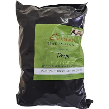 Čokoláda Chocolat Madagascar | Kešu Milc® čokoládové pecky na pečení - 40 % kakaa 1,6x více kakaa, o 44 % méně cukru než EU standard - 2 kg