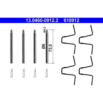 Přislušenství brzdového systému Sada příslušenství, obložení kotoučové brzdy ATE 13.0460-0912.2
