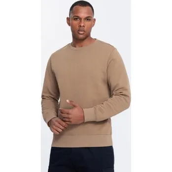 Pánská mikina Pánská mikina BASIC s kulatým výstřihem hnědá