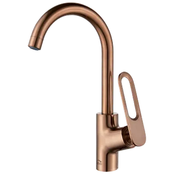 Laveo Tierra, dřezová baterie s výlevkou ve tvaru U h-355, měděná matná, LAV-BAJ_868D