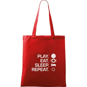Play Eat Sleep Repeat volejbal - Taška bavlněná - 42 x 38 cm ( Červená )