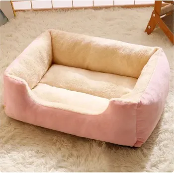 Pelíšek pro psa Zateplený pelíšek pro kočky s vyvýšenými okraji Barva: Růžová, Velikost: 43x32 cm