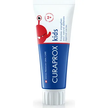 zubní pasta CURAPROX kids, dětská zubní pasta od 2 let, jahoda, 10 ml, 950 ppm F