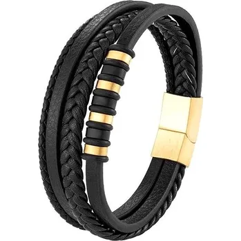 Náramek Predator Q1 Kožený náramek 22cm zlatý A14623