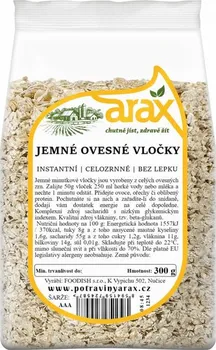 ARAX Jemné ovesné vločky instantní celozrnné bezlepkové 300 g