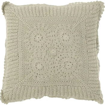 Dekorativní polštářek Světle zelený bavlněný polštář s krajkou Lace green - 42*12*42cm