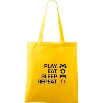 Play Eat Sleep Repeat game - Taška bavlněná - 42 x 38 cm ( Žlutá )