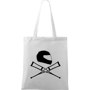 Silniční helma / berle - Taška bavlněná - 42 x 38 cm ( Bílá )