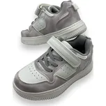 Fashion Dívčí šedé tenisky na suchý zip 01 Barva: Šedá, Velikost: 28