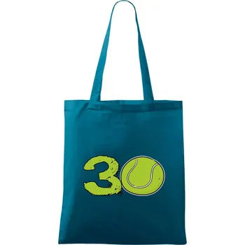 Nákupní taška Tenis kulaté narozeniny 30 - Taška bavlněná - 42 x 38 cm ( Petrolejová )