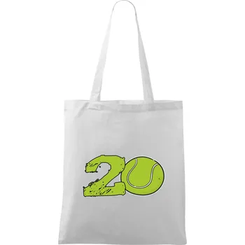 Tenis kulaté narozeniny 20 - Taška bavlněná - 42 x 38 cm ( Bílá )