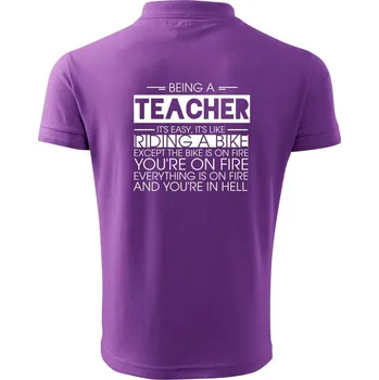 Pánská košile Being a teacher - bike - Polokošile pánská Pique Polo 203 - S ( Fialová )