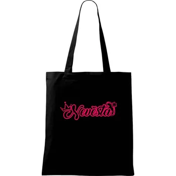 Nákupní taška Nevěsta s prstenem - Taška bavlněná - 42 x 38 cm ( Černá )