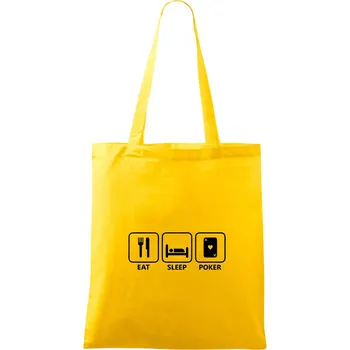 Eat sleep poker - Taška bavlněná - 42 x 38 cm ( Žlutá )