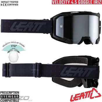 Motocyklové brýle MX brýle LEATT Velocity 4.5 IRIZ Stealth 2025