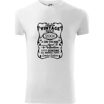Pánské tričko Vintage Etiketa - 2001 - Viper FIT - Pánské zůžené tričko - XL ( Bílá )