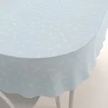 Dekorační oválný ubrus PM-063 Konfety na pastelově modrošedém 100x160 cm