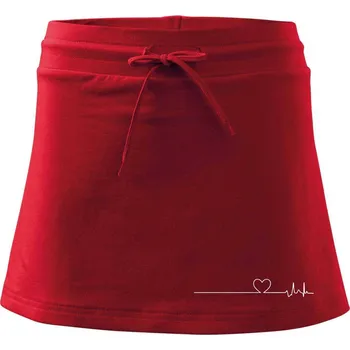 Dámská sukně Poker EKG srdce červené - Sportovní sukně - two in one - XL ( Červená )