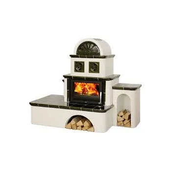 Krbová kamna Kachlová pec ABX Oxford s výměníkem 7kW pravá, zelená