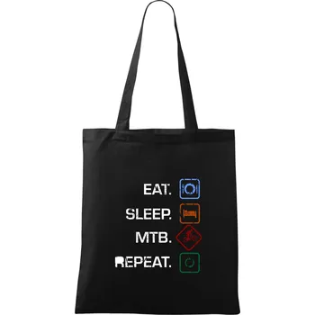 Nákupní taška Eat sleep MTB repeat - Taška bavlněná - 42 x 38 cm ( Černá )