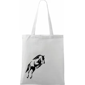 Nákupní taška Kůň na zadních - Taška bavlněná - 42 x 38 cm ( Bílá )