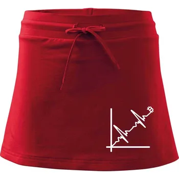 Dámská sukně EKG graf bitcoin - Sportovní sukně - two in one - XS ( Červená )