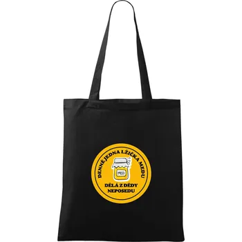 Nákupní taška Děda neposeda med - Taška bavlněná - 42 x 38 cm ( Černá )