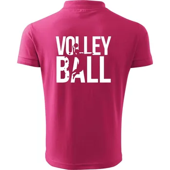 Pánská košile Volleyball nápis - Polokošile pánská Pique Polo 203 - M ( Purpurová )