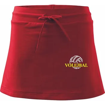 Dámská sukně Volejbal míč - Sportovní sukně - two in one - S ( Červená )