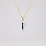 Lillian Vassago Přívěsek kříž s černými zirkony v bílém zlatě LLV36-GP011