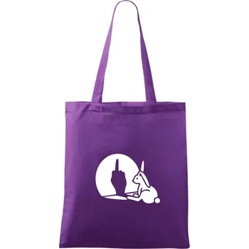 Nákupní taška Zajíc stín fuck - Taška bavlněná - 42 x 38 cm ( Fialová )