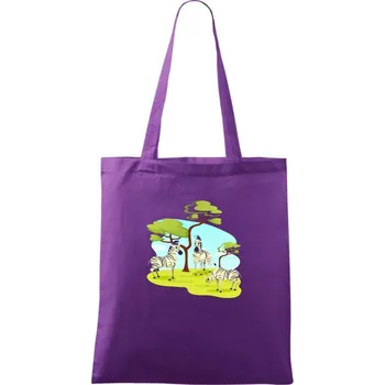 Zebry pod stromem - Taška bavlněná - 42 x 38 cm ( Fialová )