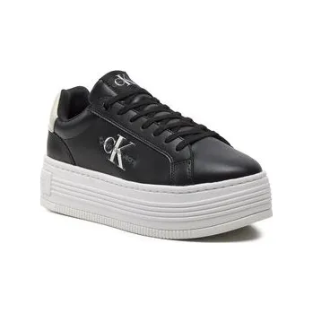 Oblečení a móda Sneakersy Calvin Klein Jeans Bold Platf Low Lace Lth Ml Mtl YW0YW01516 Černá 40