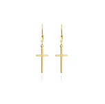 1007 MINET Pozlacené stříbrné náušnice KŘÍŽE