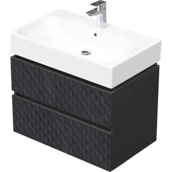 Koupelnový nábytek Koupelnová skříňka s umyvadlem Intedoor STORM 3D černá matná 75 x 66 x 46,5 cm STORM 3D 75 2Z U129