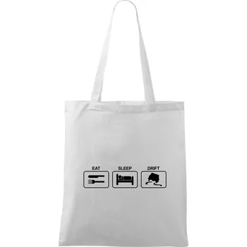 Eat sleep Drift - Taška bavlněná - 42 x 38 cm ( Bílá )