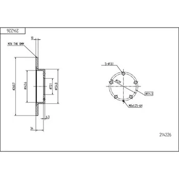Brzdový kotouč Brzdový kotouč HART 214 226