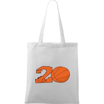 Basketball kulaté narozeniny 20 - Taška bavlněná - 42 x 38 cm ( Bílá )