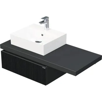 Koupelnový nábytek Koupelnová skříňka s umyvadlem Intedoor DESK 3D černá matná 110,5 x 44,4 x 50,2 cm DE 54 3D 110 L STORM 1Z A9276