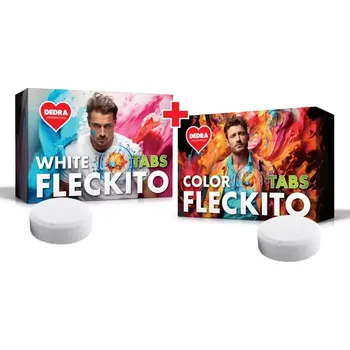 Odstraňovač skvrn DEDRA SADA 1+1 tablety na skvrny WHITE FLECKITO TABS + COLOR FLECKITO TABS (2 x 12 tablet)