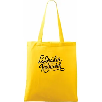 Labrador - nápis okrasný - Taška bavlněná - 42 x 38 cm ( Žlutá )