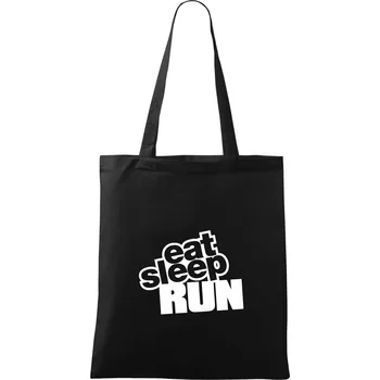 Nákupní taška Eat sleep run velké - Taška bavlněná - 42 x 38 cm ( Černá )
