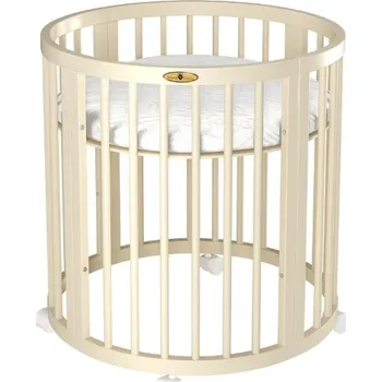 Dětská postýlka Oválná postýlka Royal Sleep 7v1 slonová kost