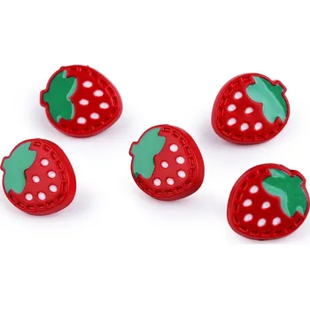 Knoflík Knoflík dětský velikost 24" jahoda, barva 2 červená