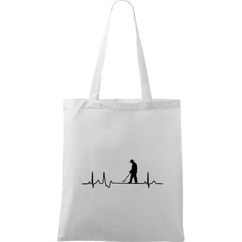 Nákupní taška EKG detektor - Taška bavlněná - 42 x 38 cm ( Bílá )