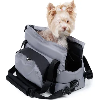 Taška pro psa a kočku Iridog Taška pro psa CARRIE no.2 světle šedá s černou v22 x š18 x d34 cm