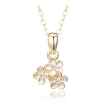 1182 MINET Pozlacený stříbrný náhrdelník KYTIČKA s zirkonem Délka: 42