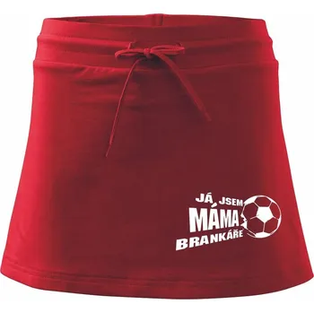 Dámská sukně Já jsem táta - máma brankáře - fotbal - Sportovní sukně - two in one - S ( Červená )