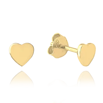 Náušnice 0936 MINET Pozlacené minimalistické stříbrné náušnice srdíčka